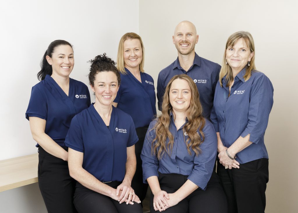 Team photo of Hand Therapy specialists at Mend Hand Therapy in Wollongong and Shellharbour